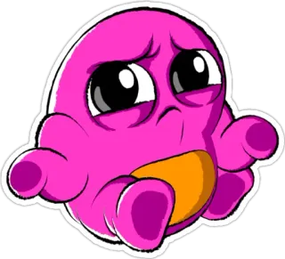 👐 adesivo, cartone animato, rosa, carino, triste telegram sticker