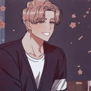 💫 cartoon, anime, smiling, man, portrait telegram sticker