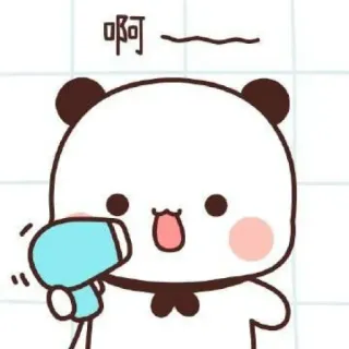 🤍 啊 팬더, 귀여운, 만화, 카와이 telegram sticker