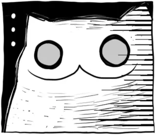 🐱 gato, branco, preto e branco, olhos, animal telegram sticker