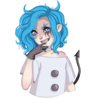 😈 anime, meisje, duivel, cartoon, illustratie, fantasie telegram sticker