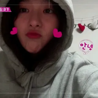 💘 안녕 hola, coreano, sudadera con capucha, corazones, pegatina telegram sticker