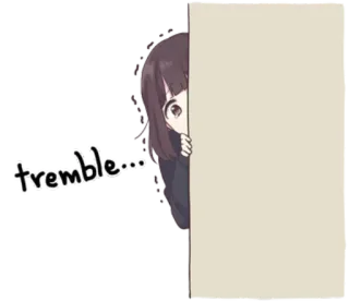😰 tremble... Dziewczyna anime, Drżenie, Podglądanie, Uroczy, Przestraszony, Emocje, Ukrywanie telegram sticker