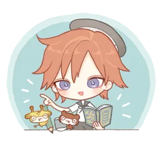 🤓 Q版, 动漫, 卡通, 书, 可爱, 卡哇伊 telegram sticker