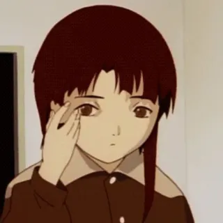 👀 Lain Iwakura Serial Experiments Lain Anime, Serial Experiments Lain, Lain Iwakura, Cyberpunk, Anime Années 90 whatsapp sticker