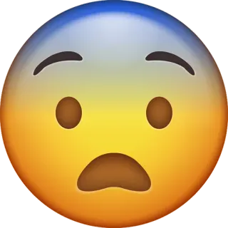 😨 worried, concerned, emoji, emotion, face, expression telegram sticker