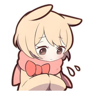 😢 милые, аниме, грустные, чиби, каваий, мультфильм telegram sticker