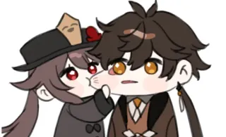 🏖 Hu Tao anime, cute, cartoon, fanart, chibi telegram sticker