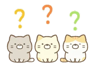 🍞 고양이, 물음표, 스티커, 귀여운, 만화, 카와이 whatsapp sticker