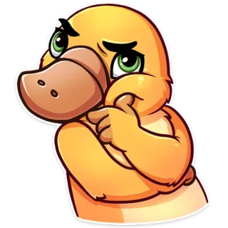 🤔 duck, bird, cartoon, animal, emoji, sticker telegram sticker