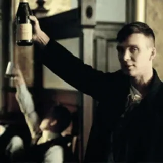 🎉 Tommy Shelby Peaky Blinders alcohol, champagne, peaky blinders, television, character, cillian murphy telegram sticker
