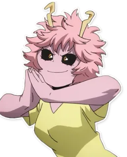 😄 Mina Ashido My Hero Academia anime, pink hair, Mina Ashido, My Hero Academia, character, smiling telegram sticker