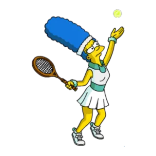 🏸 Marge Simpson The Simpsons Marge Simpson, The Simpsons, tennis, cartoon, athlete, sports telegram sticker