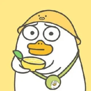 💨 anatra, cartone animato, giallo, carino, animale, personaggio whatsapp sticker