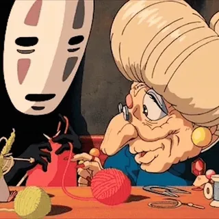 🧶 No-Face Spirited Away el viaje de chihiro, sin cara, animación, punto, ghibli, studio ghibli whatsapp sticker