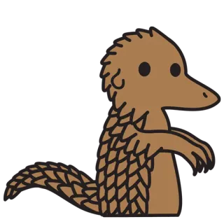 🌳 pangolin, animal, wildlife, cute, cartoon telegram sticker