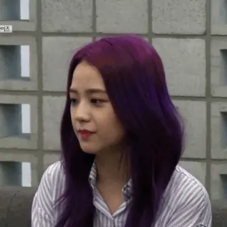 🛍 Jisoo jisoo, kpop, blackpink, sängerin, idol, lila haare, frau whatsapp sticker