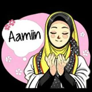 🤲 Aamiin женщина, хиджаб, мусульманка, молитва, исламский whatsapp sticker