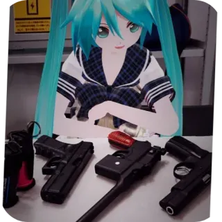 😔 Hatsune Miku Vocaloid telegram sticker