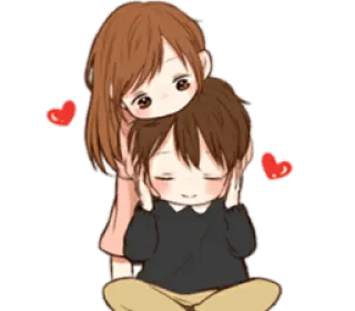 ❤ Anime, Para, Miłość, Serca, Słodkie, Kawaii telegram sticker