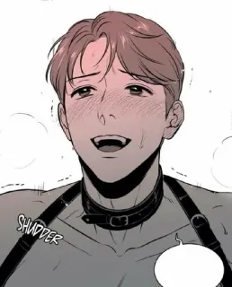 🌟 SHUDDER Manga, Kerah, Blush, Keringat, Gemetar whatsapp sticker
