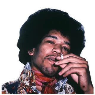 🤘 Jimi Hendrix Jimi Hendrix, musician, smoking, cigarette, portrait, famous, guitarist telegram sticker