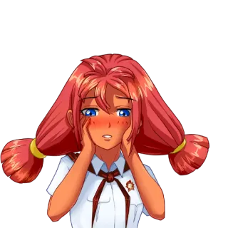 😊 Anime, Garota, Estudante, Rubor telegram sticker