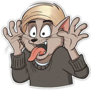 🤪 Kartun, Kucing, Antropomorfik, Konyol, Lucu, Binatang telegram sticker