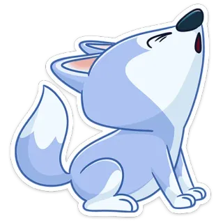 ☹️ волк, вой, мультфильм, животное, наклейка telegram sticker