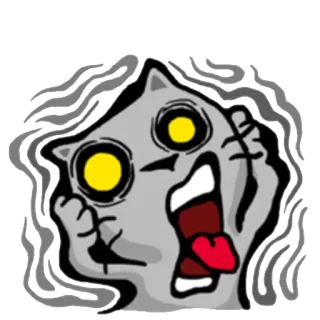 😳 Katze, Emotion, Cartoon, Sticker, Schockiert, Wütend, Horror telegram sticker
