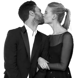 💏 поцелуй, пара, любовь, романтика, черно-белое, нежность, отношения whatsapp sticker