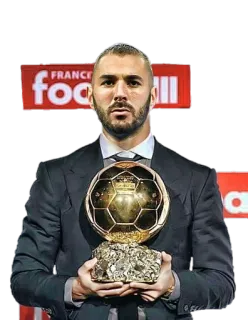 ⚽️ Karim Benzema bóng đá, bóng đá, thể thao, vận động viên, Quả bóng vàng telegram sticker