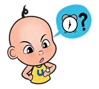 ⏳ dessin animé, réveil, question, bébé, confus, en retard telegram sticker