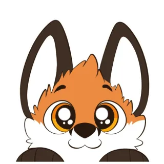 👁 raposa, animal, fofo, desenho animado, peludo whatsapp sticker