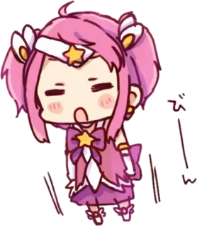 😑 びん Аниме, Милый, Розовые волосы, Чиби, Мультфильм telegram sticker