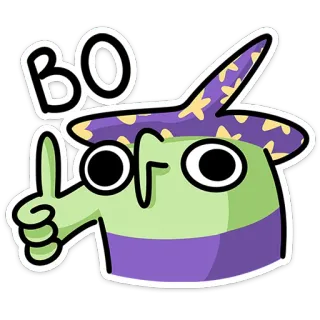 👍 BO LOF tovenaar, cartoon, magie, grappig, personage, sticker telegram sticker