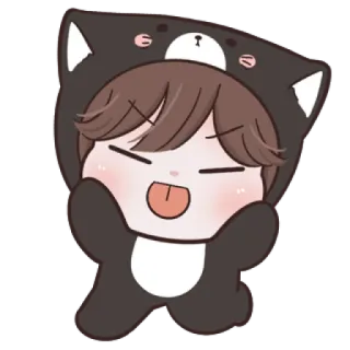 😼 Cartoon, Niedlich, Chibi, Bär, Kawaii, Illustration telegram sticker