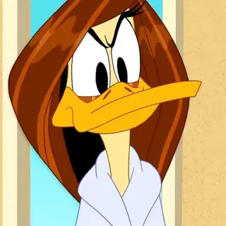 🥕 Dibujo animado, Pato, Enojado, Femenino, Personaje telegram sticker