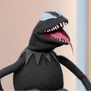 😡 Kermit the Frog Kermit, Venom, Crossover, Meme, Marioneta, Monstruo telegram sticker