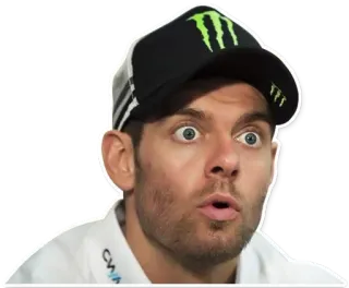 😱 homem, chocado, surpreso, monster energy, rosto, expressão, chapéu telegram sticker