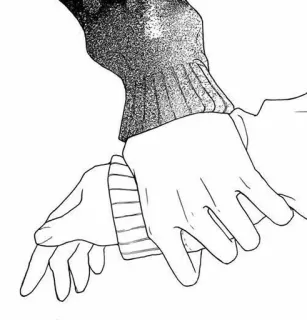 🖤 mani, dita, tenere, coppia, amore, amicizia, bianco e nero, maglione telegram sticker