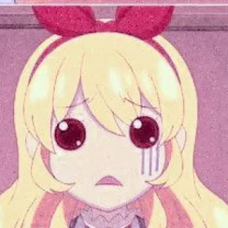 🍓 anime, menangis, sedih, kartun, gadis, air mata telegram sticker