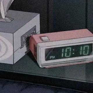 ⏰ 10:10 PM часы, будильник, время, 10:10, ретро, розовый, цифровой telegram sticker