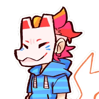 😶 Anime, Cartoon, Personnage, Sticker, Masque de renard, Illustration whatsapp sticker