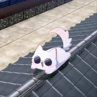 🐈 Katze, Sonnenbrille, süß, Tier, Cartoon, weiße Katze telegram sticker