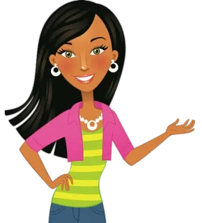 💁‍♀ femme, dessin animé, sourire, personnage, illustration telegram sticker