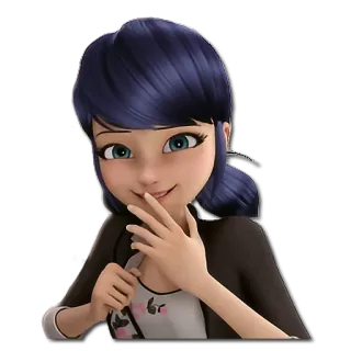 😄 Marinette Dupain-Cheng Miraculous: Tales of Ladybug & Cat Noir Marinette, Miraculous Ladybug, Desenho animado, Animação, Personagem telegram sticker