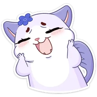 ☺️ chat, dessin animé, joyeux, mignon, autocollant, kawaii whatsapp sticker