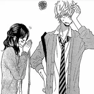🙏 anime, manga, cartoon, couple, sad, disappointed telegram sticker