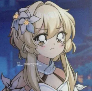 ⛸ @_meowyen_ anime, blond, flowers telegram sticker